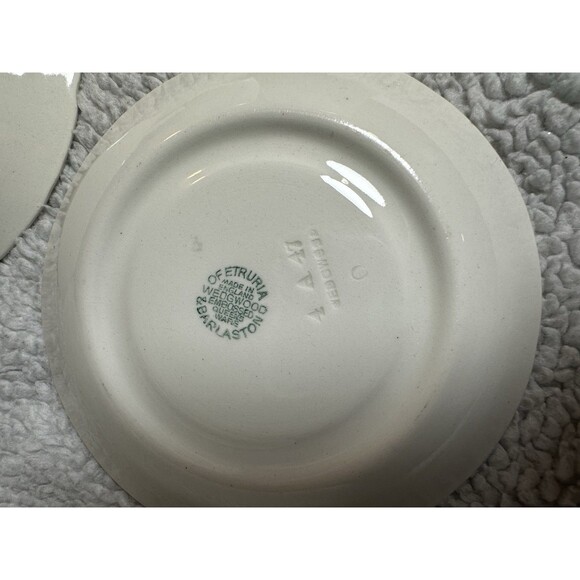 Wedgewood Embossed Queensware Cup & Saucer Ivory And Blue Set of 2 - Picture 6 of 8